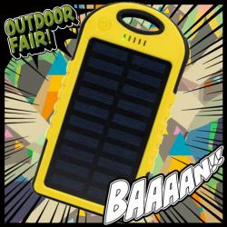 ソーラーバッテリー 5000mAh【イエロー】