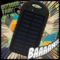 ソーラーバッテリー 5000mAh【ブラック】