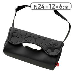 ティッシュカバー ファンシー みつまるレザー ミッキー ブラック [R]