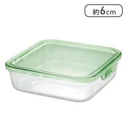 iwaki イワキ 耐熱ガラス 保存容器 グリーン 角型 L 1.2L パック&レンジ[R]