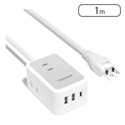 延長コード 1m 電源タップ usb たこあしコンセント テーブルタップ TESSAN [R]