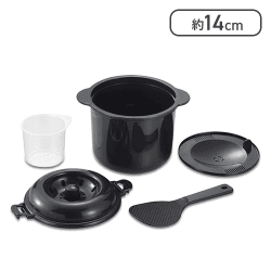 カクセー 電子レンジ専用炊飯器 備長炭入り ちびくろちゃん 2合炊き [R]