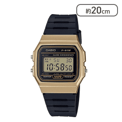 腕時計 カシオコレクション  F-91WM-9AJH メンズ ブラック×ゴールド [R]