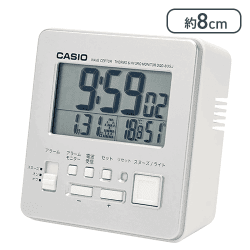 CASIO(カシオ) 目覚まし時計 電波時計 シルバー デジタル 小型 スヌーズ ライト DQD-805J-8JF [R]