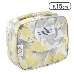 サンリオキャラクターズ×Wpc. Patterns はっ水スクエアポーチ フラワーウォールイエロー（ポムポムプリン）[R]