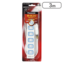 パナソニック(Panasonic) ザ・タップX 安全設計扉・パッキン付コンセント 6個口 スナップキャップ・3m[R]