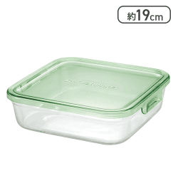 iwaki イワキ 耐熱ガラス 保存容器 グリーン 角型 L 1.2L[R]