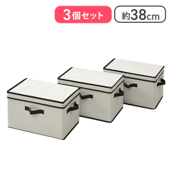 【3個セット】山善(YAMAZEN) どこでも 収納ボックス ふた付き[R]