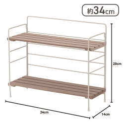 不二貿易 インテリアラック アイボリー×ブラウン 折りたたみ リーブル ワイド[R]