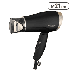 コイズミ ヘアドライヤー マイナスイオン 軽量 コンパクト（ブラック）【取り寄せ入荷後次第発送】