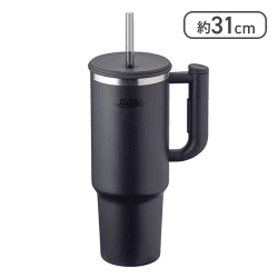 アトラス タンブラー ストロー付き 1150ml（ブラック）[R]