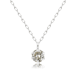 【ララクリスティー】ネックレス レディース 天然ダイヤモンド シャンパンカラー SIクラス pt900 プラチナ 0.1ct【取り寄せ入荷後次第発送】