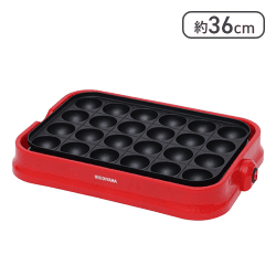 アイリスオーヤマ たこ焼き器 24穴(レッド)【取り寄せ入荷後次第発送】