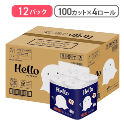 ハロー キッチンタオル 100カット4ロール x 12パック【取り寄せ入荷後次第発送】
