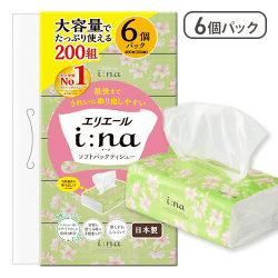 エリエール ソフトパック ティッシュ i:na(イーナ) 200組×6パック[R]
