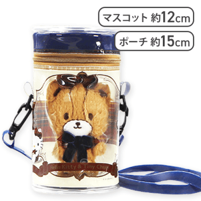 【ネイビー】タイニーチャム ティータイムパーティーマスコット付きクリアポシェット