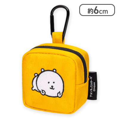 【くま】ナガノキャラクターズ カラビナ付き刺繍スクエアポーチ
