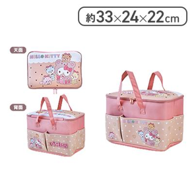 【ピンク】ハローキティ いちご新聞645号コラボレーション大きなポッケ付きバスケット