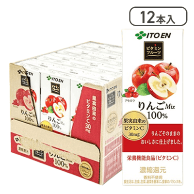【12本セット】伊藤園 ビタミンフルーツ りんごMix 200㎖